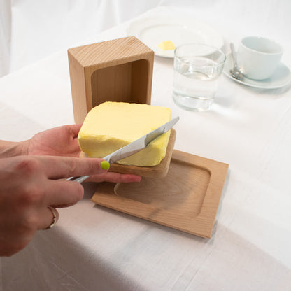 Butterdose ‘Breakfast’ aus 100% unbehandeltem Buchenholz | für 250 g Butterwürfel | 3-teilig | umweltfreundlich und robust | Made in Austria