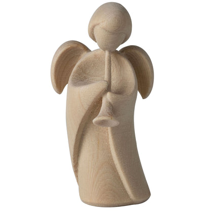Klassischer Schutzengel aus Zirbenholz | 9 cm | Geschenk zur Taufe oder zu Weihnachten | Handwerk aus Südtirol