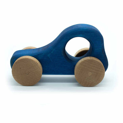 Holzauto aus 100 % Naturmaterialien | Hergestellt in einer geschützen Werkstätte | Set Rot & Blau