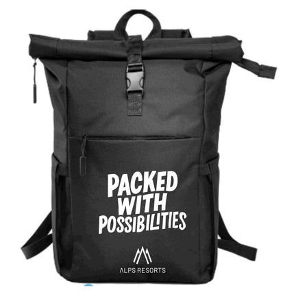 ALPS RESORTS Roll-up Rucksack | 55 x 28 x 12 cm | flexibler Rollverschluß | aus recyceltem PET