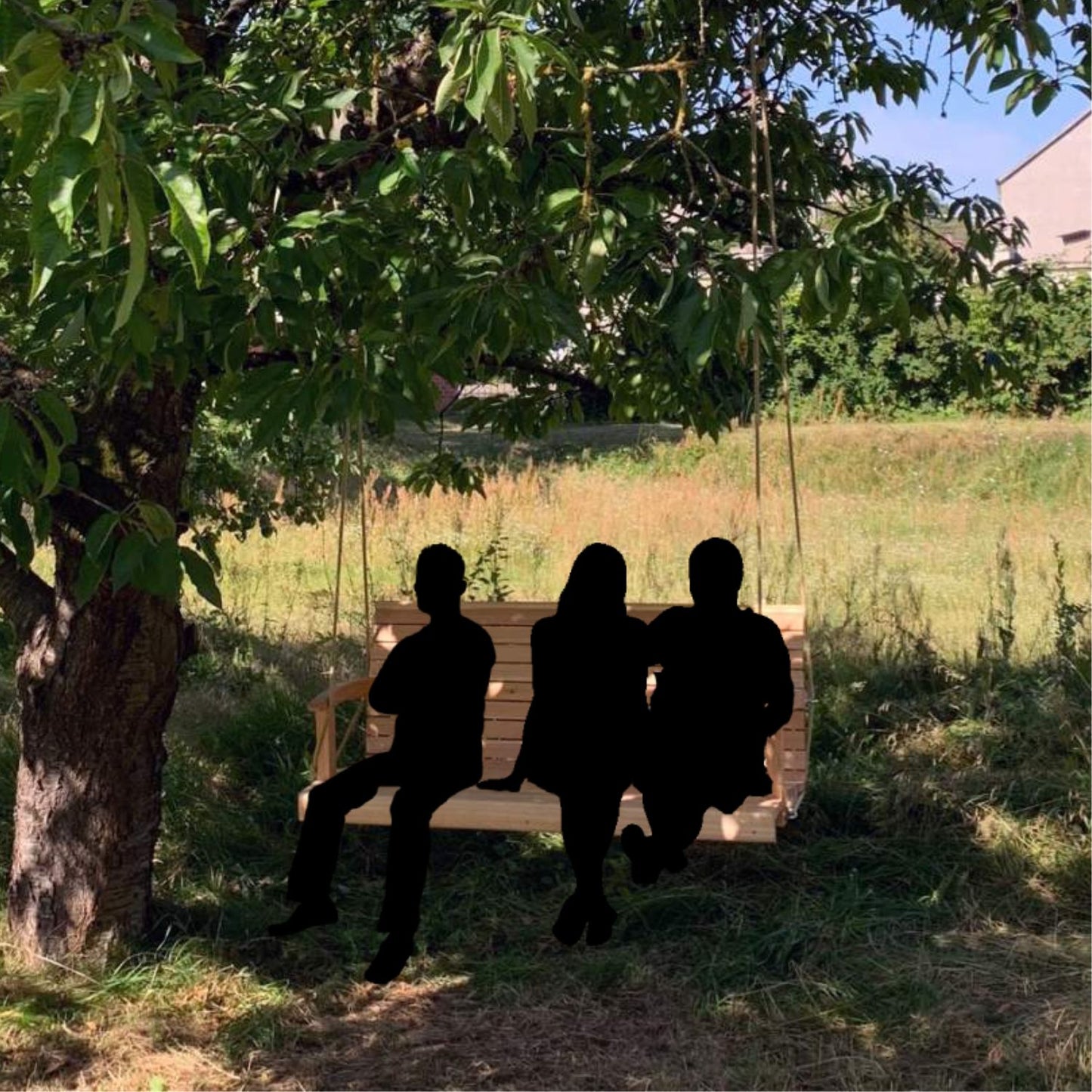 Hängebank 'Swing Times Light' | aus massiver Lärche | L 150  x T 74  x H 56 cm | inkl. 3 Sitzkissen | handgefertigt in Österreich