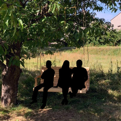 Hängebank 'Swing Times Light' | aus massiver Lärche | L 150  x T 74  x H 56 cm | inkl. 3 Sitzkissen | handgefertigt in Österreich