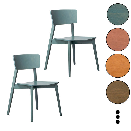Stapelstuhl 'Mina' aus massiver | Buche | 2er-Set | Holzsitzfläche | in verschiedenen Farben | Handwerk aus Südtirol