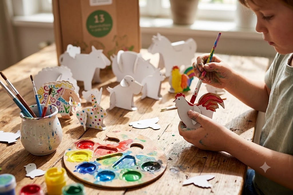 UaB Geschenk Bauernhoftiere aus Pappe 'Streichelzoo' | 13-teilig
