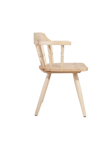 Landhaus Stuhl | mit Armlehne | aus Zirbenholz (Arve) | 'Sitbetter Native' | Beine aus Buche | Comfort Country