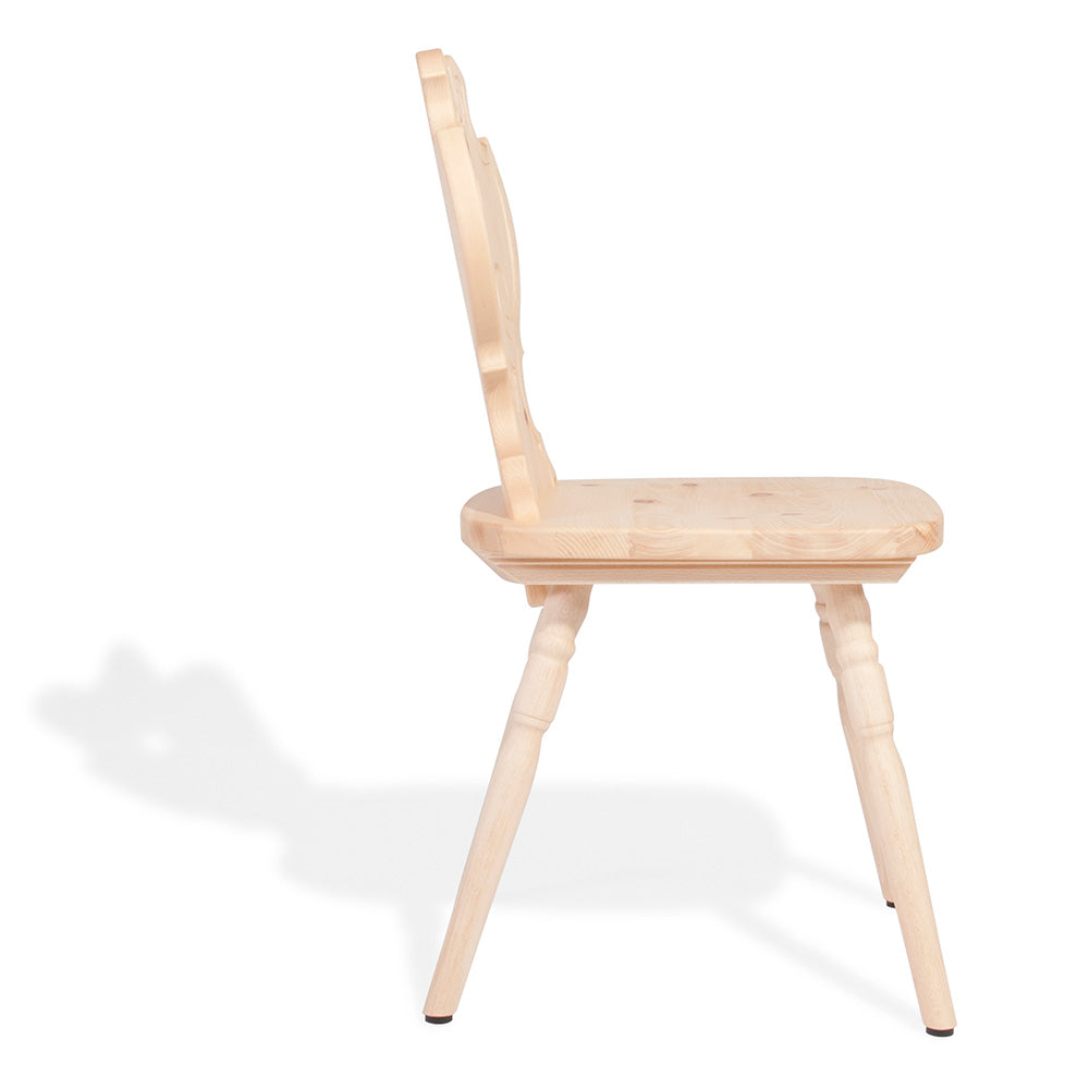 Bauernstuhl aus Zirbenholz I 'Sitwell Native' | rustikal alpiner Stuhl I Handwerk aus Südtirol